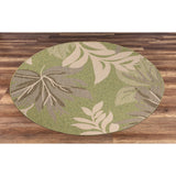 Garden Green BeigeTransitional Design Indoor/Outdoor Area Rug - 6'7"R