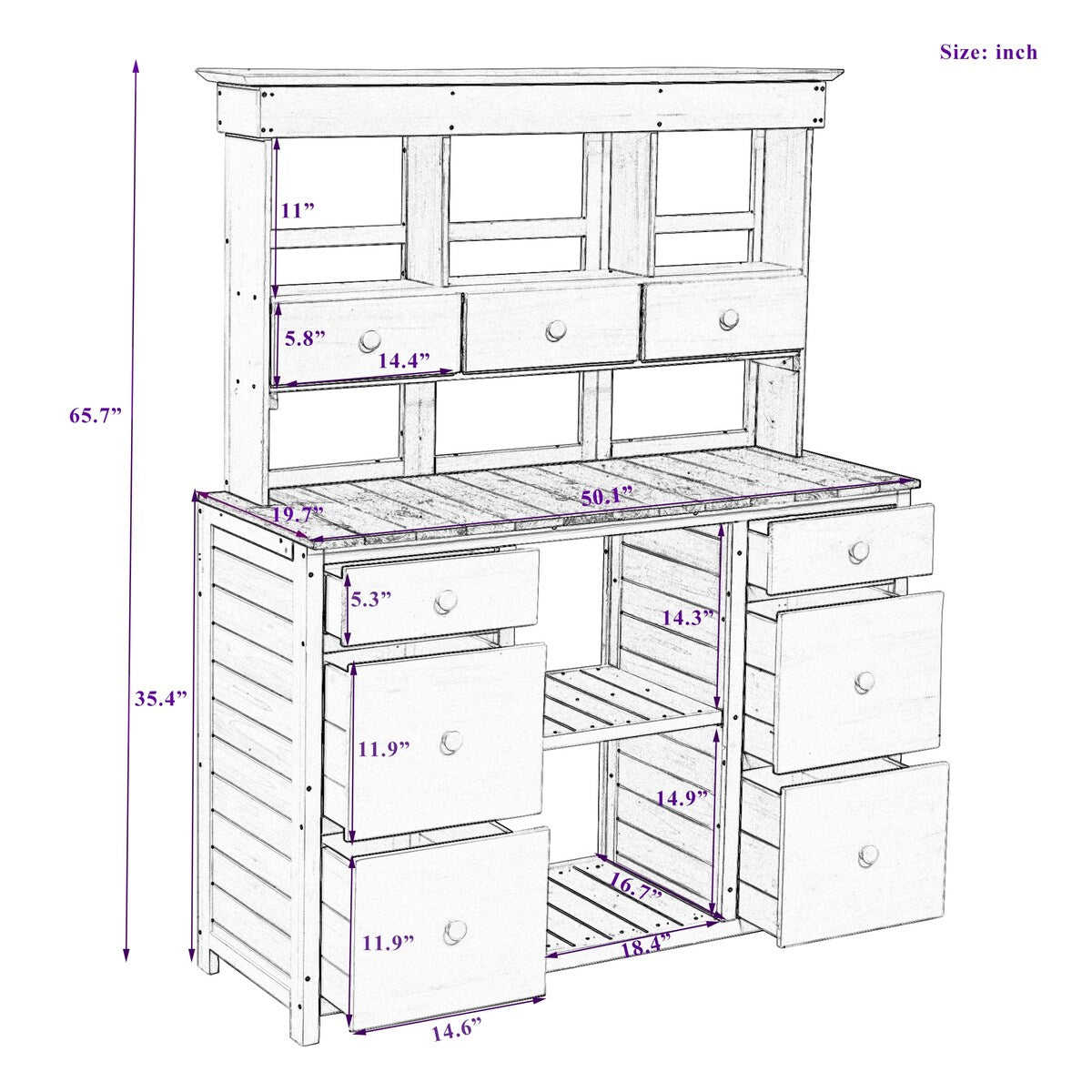 Garden Potting Bench Table