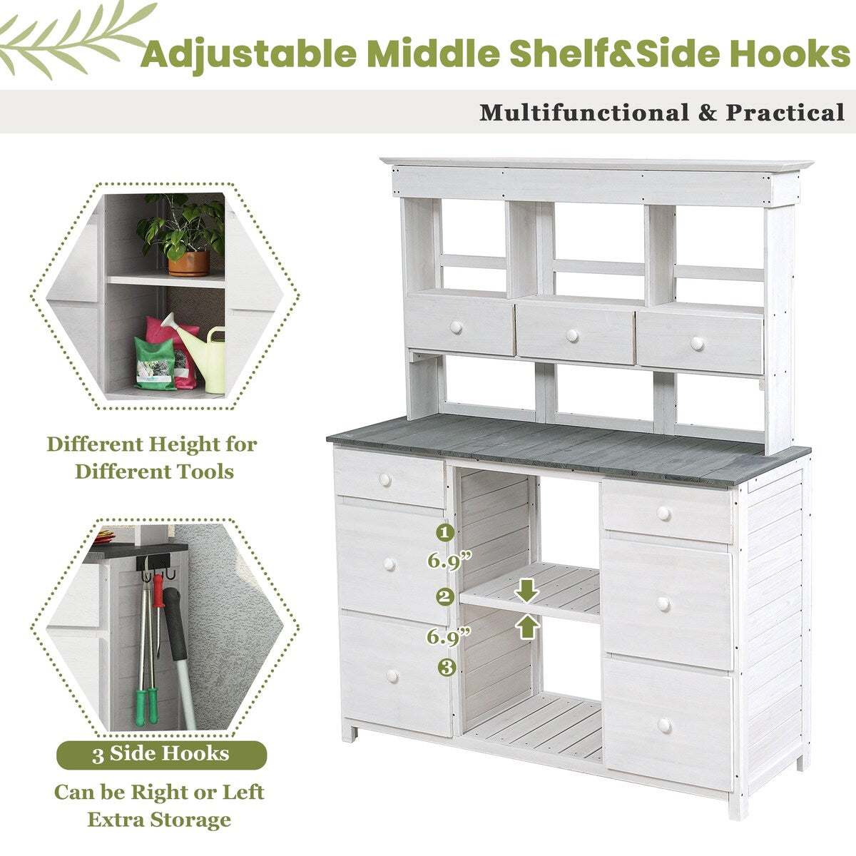 Garden Potting Bench Table