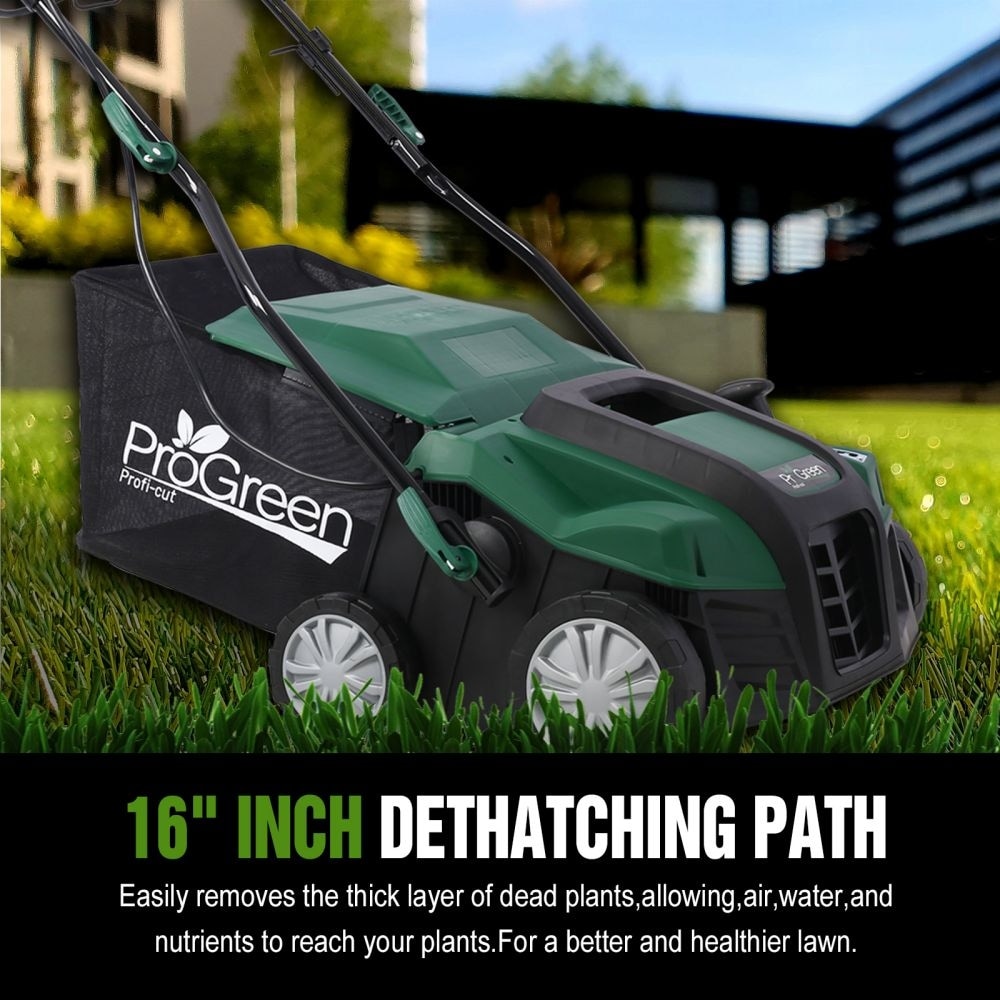Garden Scarifier, 2-in-1 16INCH Dethatcher Scarifier,15 Amp Electric Lawn Dethatcher,