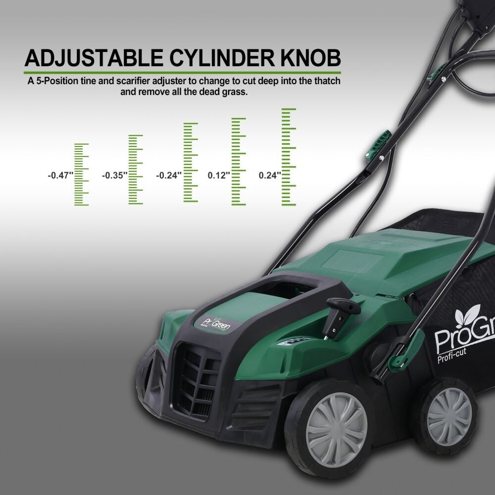 Garden Scarifier, 2-in-1 16INCH Dethatcher Scarifier,15 Amp Electric Lawn Dethatcher,