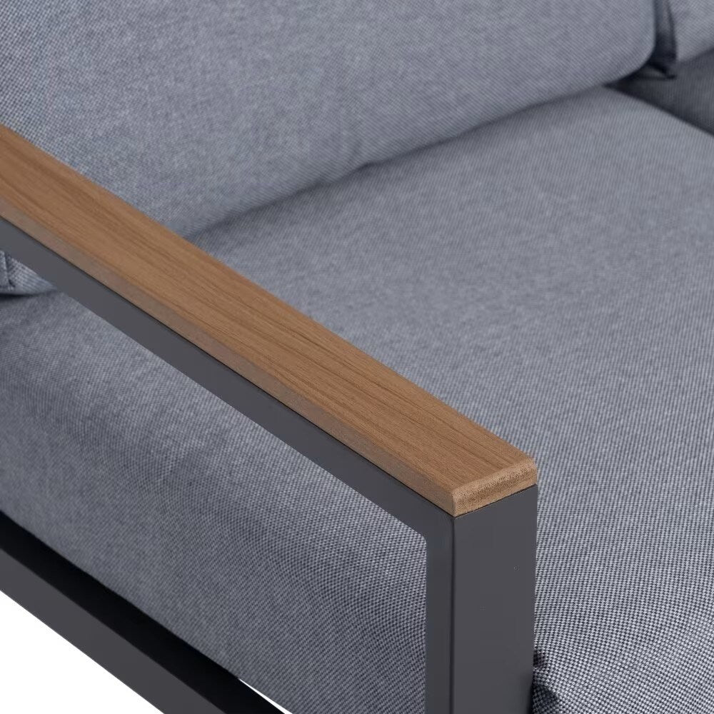 Garden Sofa Set Coffee Table and 2 Aluminum Armchairs