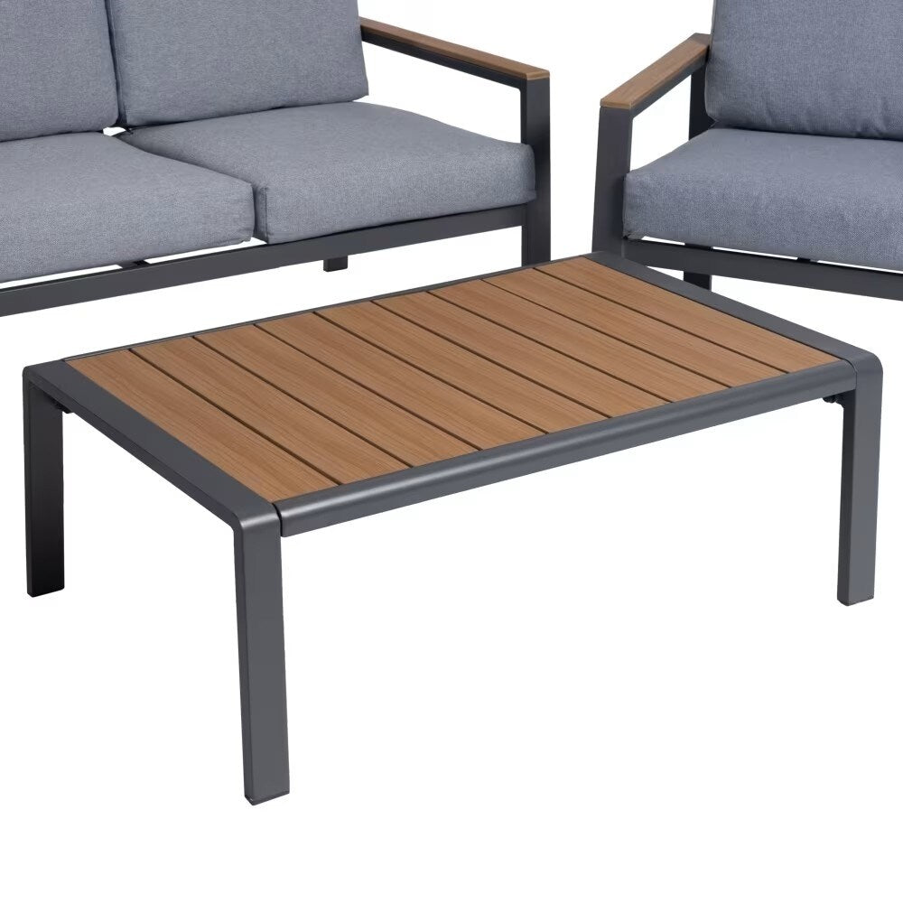 Garden Sofa Set Coffee Table and 2 Aluminum Armchairs