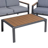 Garden Sofa Set Coffee Table and 2 Aluminum Armchairs