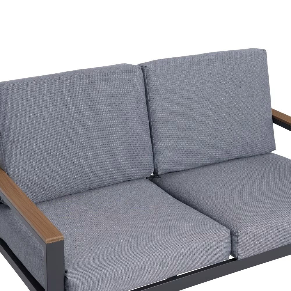 Garden Sofa Set Coffee Table and 2 Aluminum Armchairs