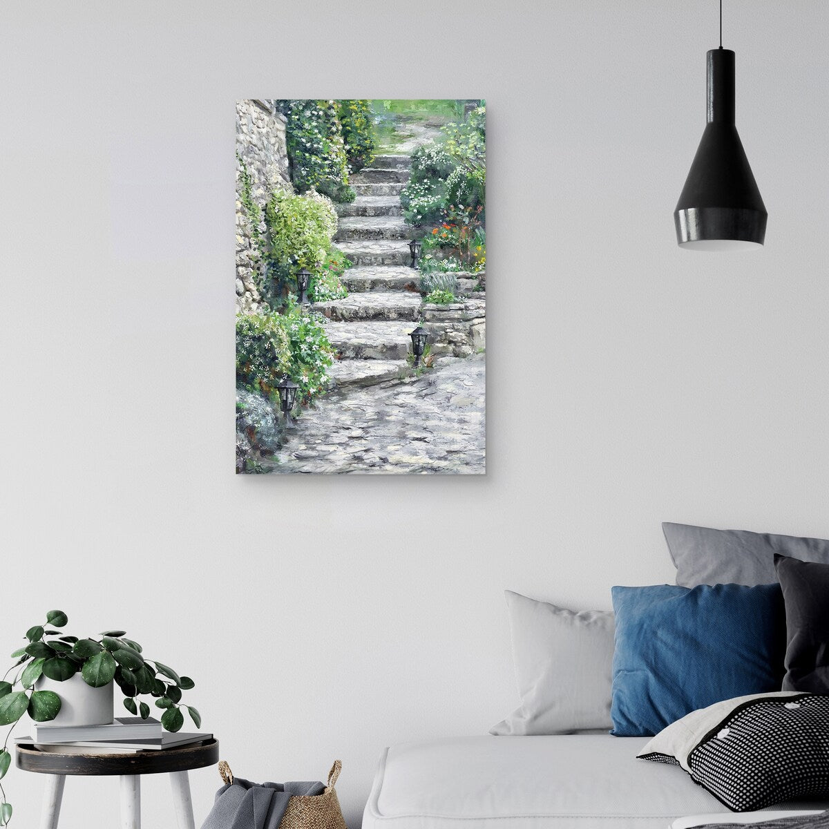 Garden Steps by Studio Arts Canvas Art Print