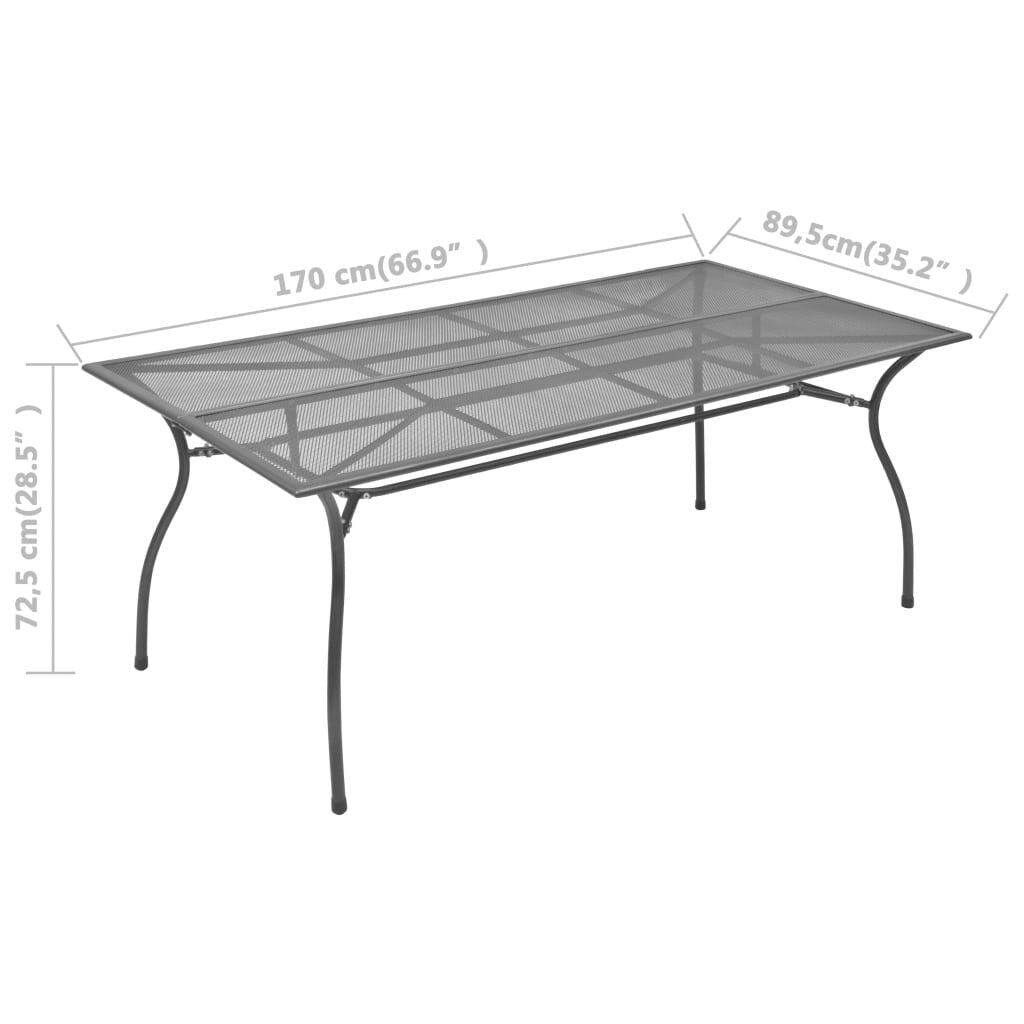 Garden Table Anthracite 66.9"x35.2"x28.5" Steel Mesh