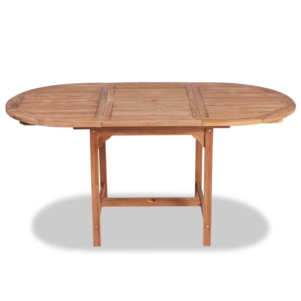 Garden Table (43.3"-63")x31.5"x29.5" Solid Teak Wood