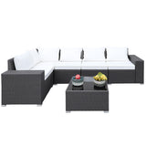 Garden furniture set, outdoor furniture set of 6 pieces, PE rattan segmented
