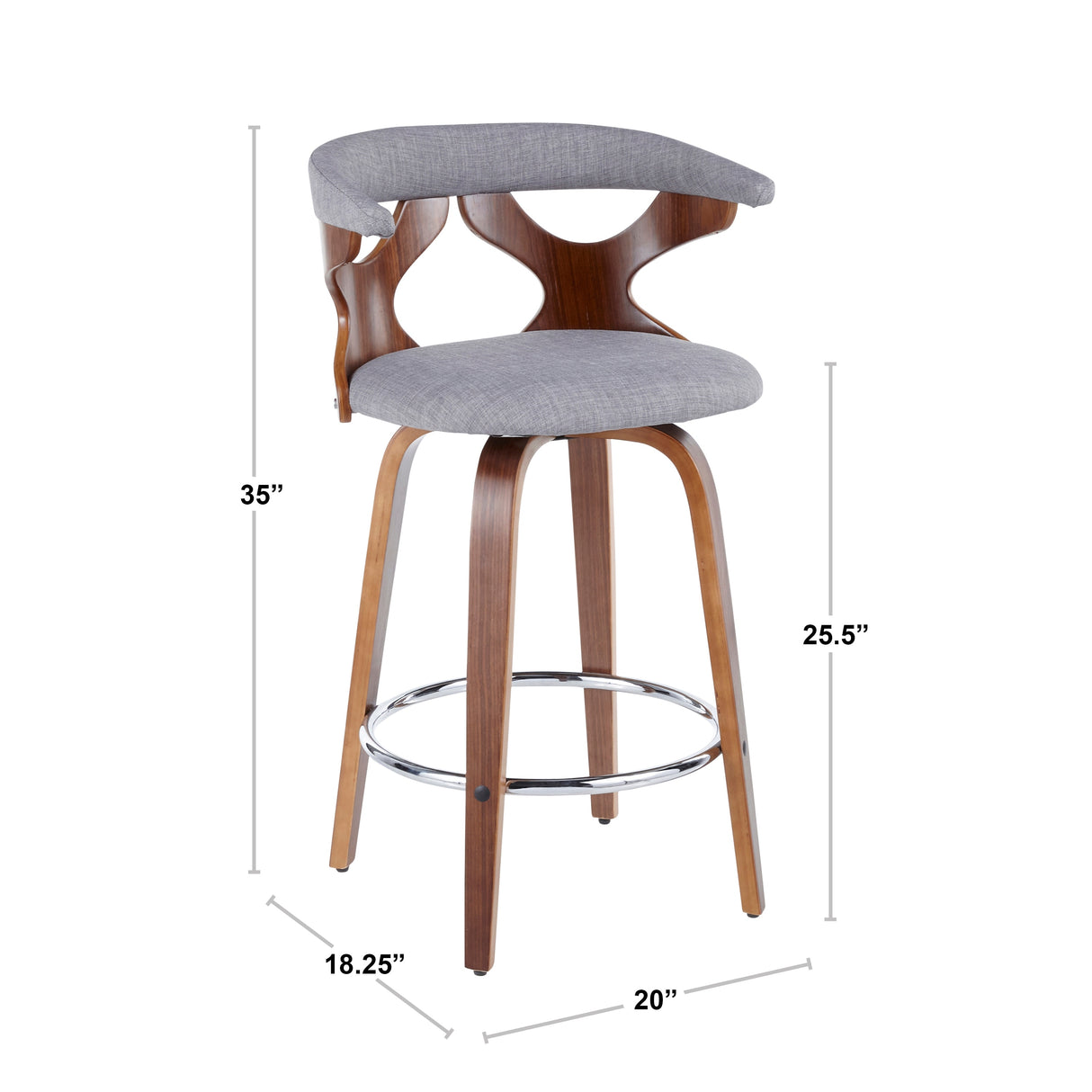 Carson Carrington Viby Fixed-Height Counter Stool with Bent Wood Legs & Round Footrest (Set of 2)