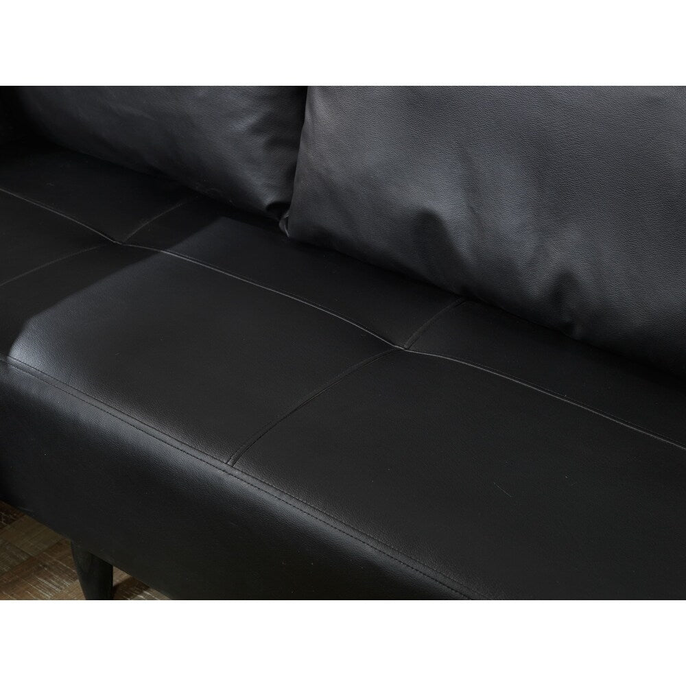Garen Contemporary Faux Leather Reversible Living Room Sectional