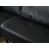 Garen Contemporary Faux Leather Reversible Living Room Sectional