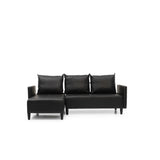 Garen Contemporary Faux Leather Reversible Living Room Sectional
