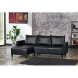 Garen Contemporary Faux Leather Reversible Living Room Sectional