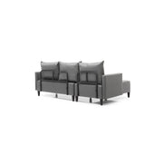 Garen Contemporary Faux Leather Reversible Living Room Sectional