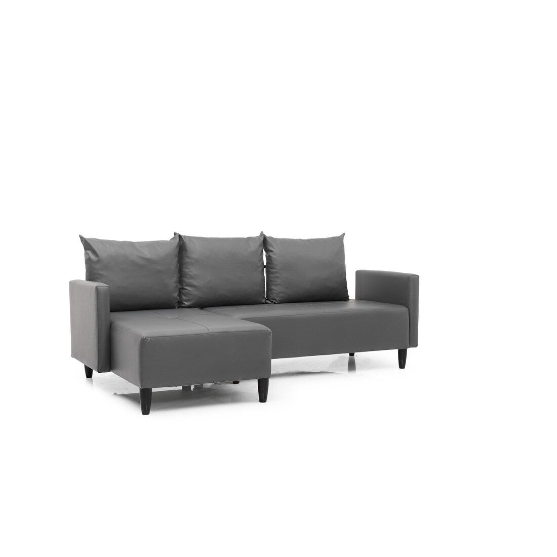 Garen Contemporary Faux Leather Reversible Living Room Sectional