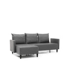 Garen Contemporary Faux Leather Reversible Living Room Sectional