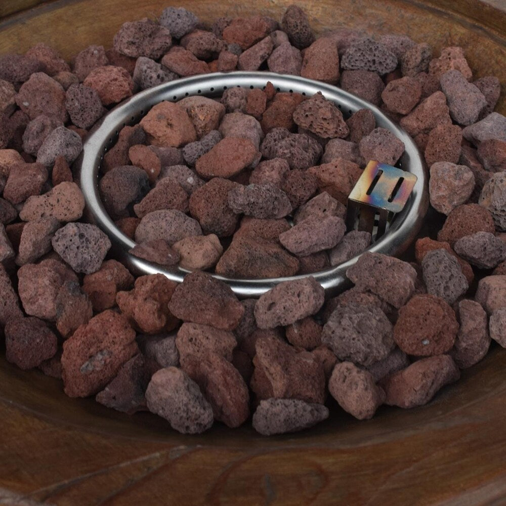 Garland Outdoor 25-Inch Light-Weight Concrete Round Propane Fire Pit by Christopher Knight Home