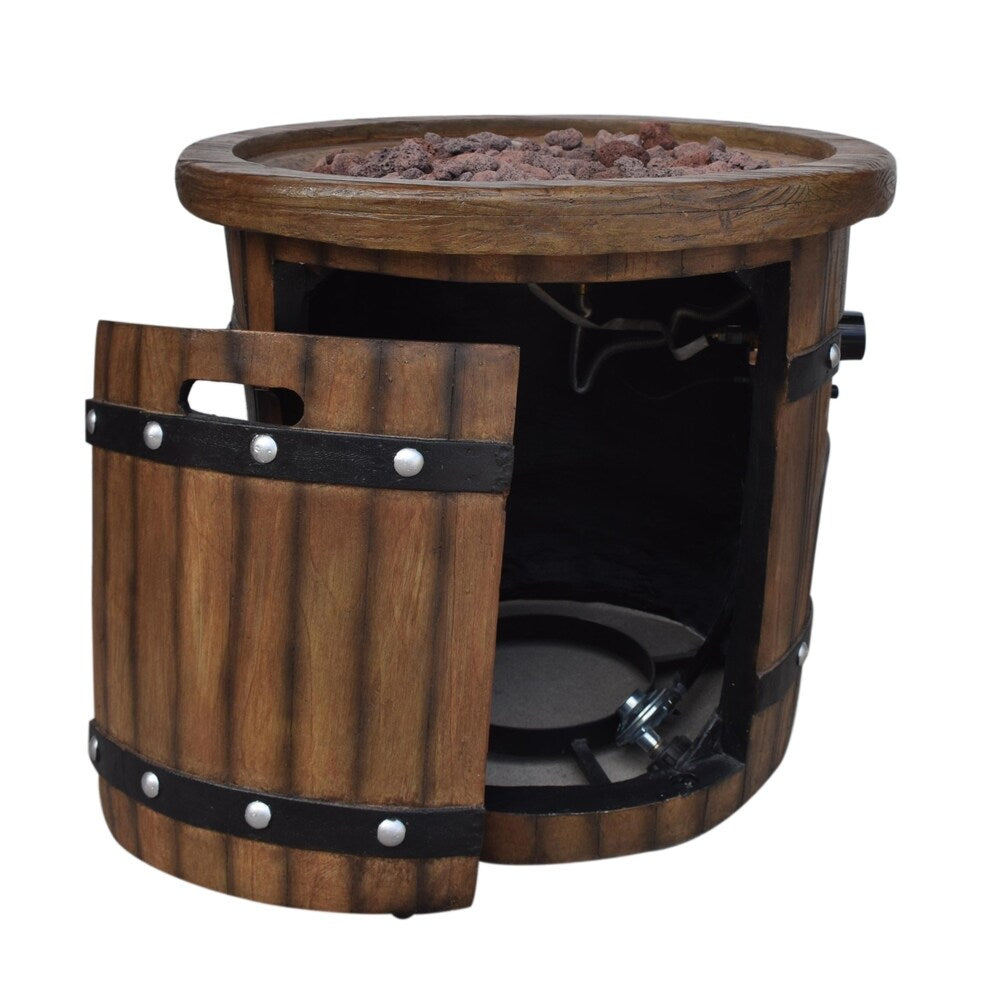 Garland Outdoor 25-Inch Light-Weight Concrete Round Propane Fire Pit by Christopher Knight Home