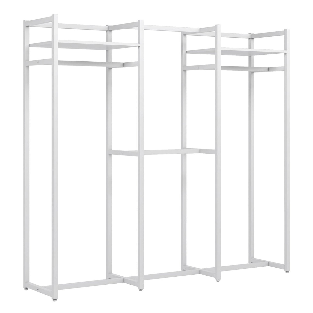 Garment Rack Heavy Duty Clothes Rack Free Standing Closet Organizer with Shelves and 4 hanging Rods - 18" wide