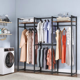 Garment Rack Heavy Duty Clothes Rack Free Standing Closet Organizer with Shelves and 4 hanging Rods - 18" wide