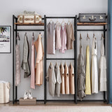 Garment Rack Heavy Duty Clothes Rack Free Standing Closet Organizer with Shelves and 4 hanging Rods - 18" wide