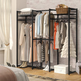 Garment Rack Heavy Duty Clothes Rack Free Standing Closet Organizer with Shelves and 4 hanging Rods - 18" wide