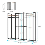 Garment Rack Heavy Duty Clothes Rack Free Standing Closet Organizer with Shelves and 4 hanging Rods - 18" wide