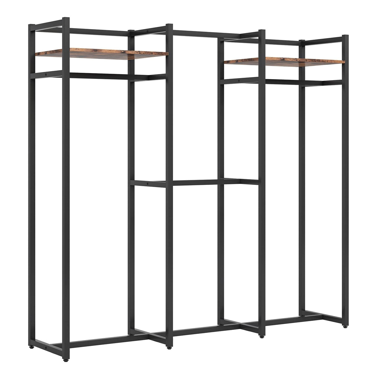 Garment Rack Heavy Duty Clothes Rack Free Standing Closet Organizer with Shelves and 4 hanging Rods - 18" wide
