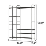 Garment Rack w/Shelves for Hanging Clothes,Free-Standing Clothes Rack