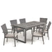 Garner Outdoor 6-Seater Acacia Wood Dining Set with Wicker Chairs by Christopher Knight Home