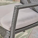 Garner Outdoor 6-Seater Acacia Wood Dining Set with Wicker Chairs by Christopher Knight Home
