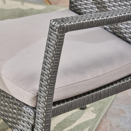 Garner Outdoor 6-Seater Acacia Wood Dining Set with Wicker Chairs by Christopher Knight Home