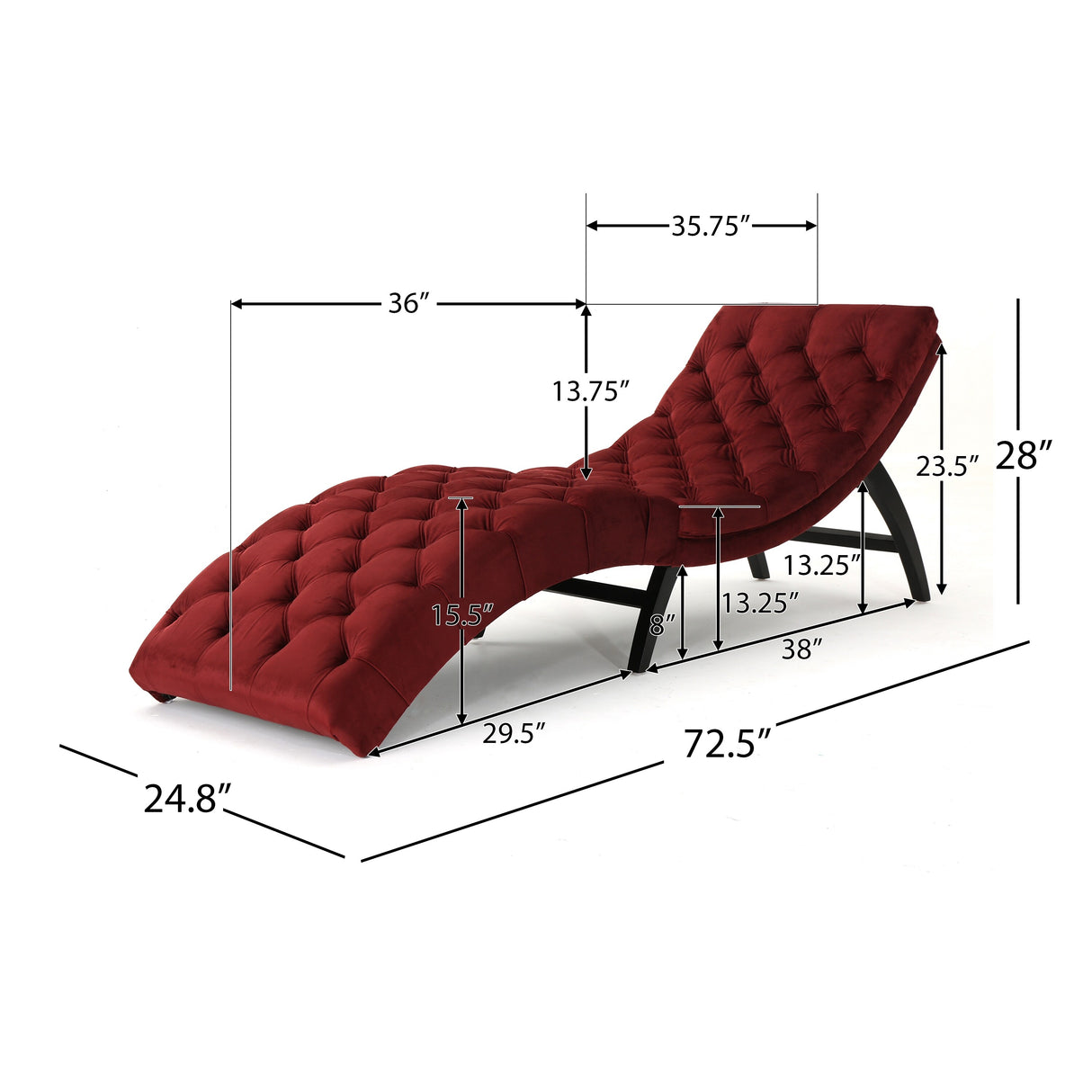 Garret Tufted Velvet Chaise Lounge by Christopher Knight Home