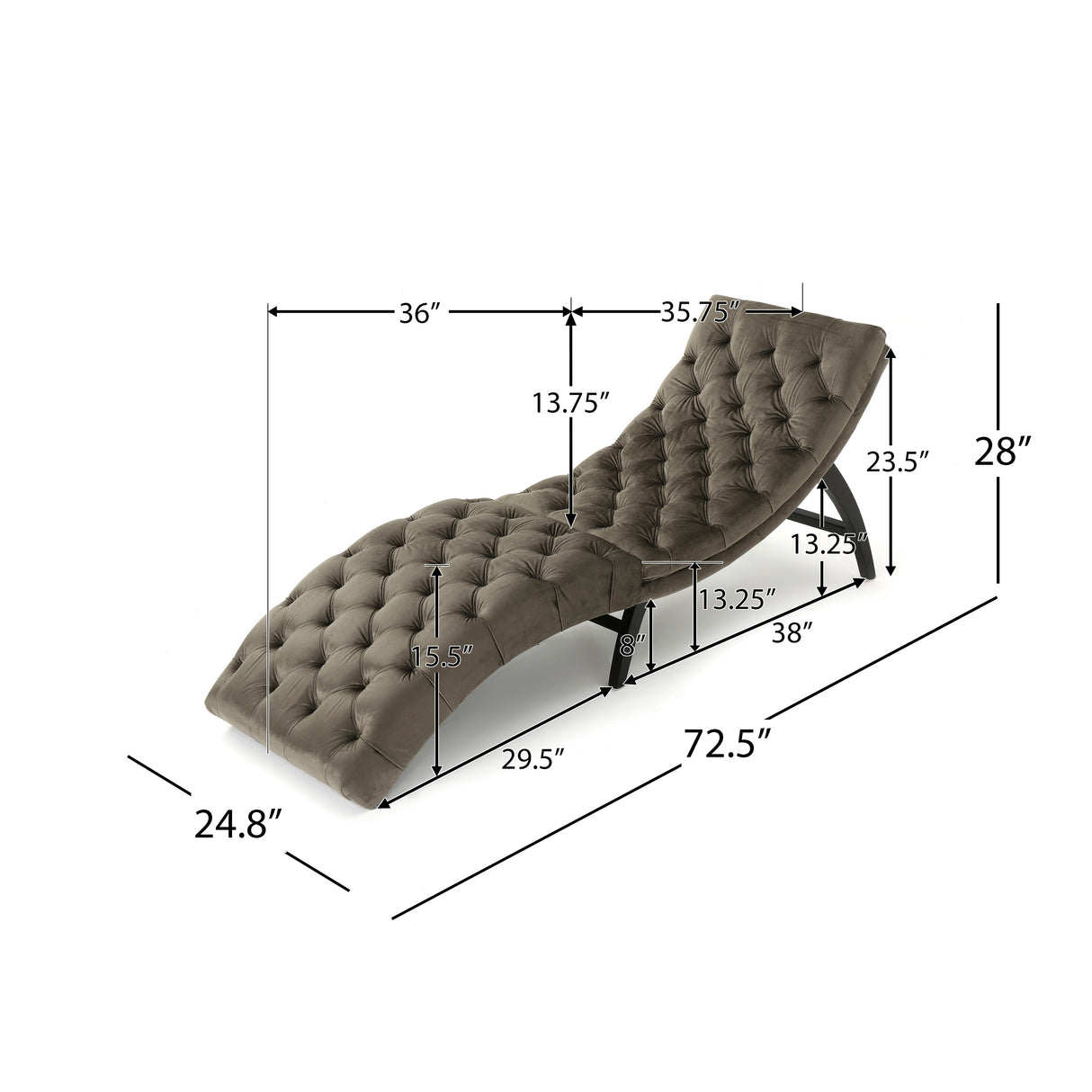 Garret Tufted Velvet Chaise Lounge by Christopher Knight Home