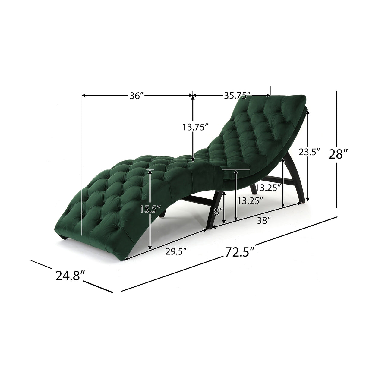 Garret Tufted Velvet Chaise Lounge by Christopher Knight Home