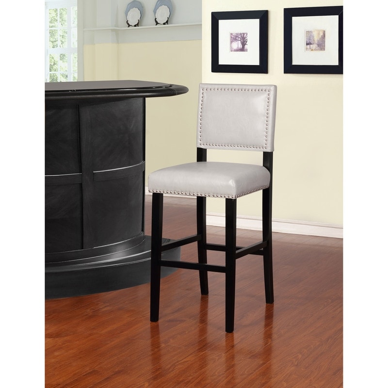 Garrett Faux Leather Dove Gray 30-inch Bar Stool