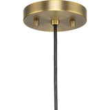 Garris Collection One-Light Vintage Brass Etched Opal Glass Transitional Mini-Pendant - 8 in x 8 in x 8.25 in