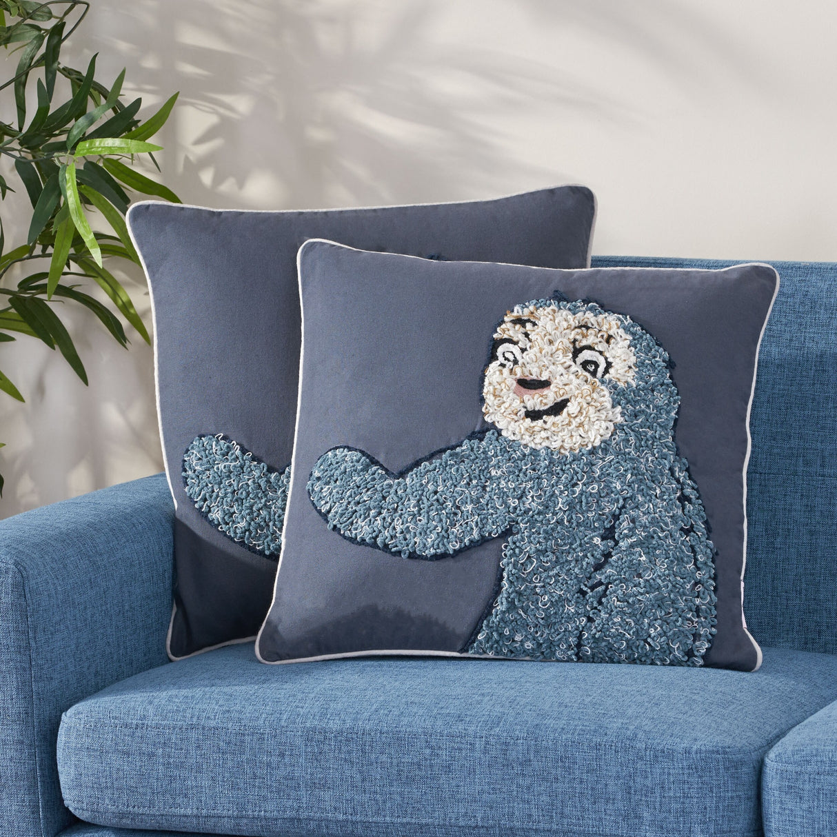 Gaskin Modern Handcrafted Fabric Sloth Throw Pillow by Christopher Knight Home