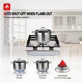 GASLAND 12" Built-in Gas Stove Top Stainless Steel 2 Sealed Burners LPG Natural Gas Cooktop, ETL