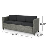 Gastman Outdoor 7 Seater Wicker Chat Set with Fire Pit by Christopher Knight Home