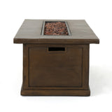 Gastman Outdoor 7 Seater Wicker Chat Set with Fire Pit by Christopher Knight Home