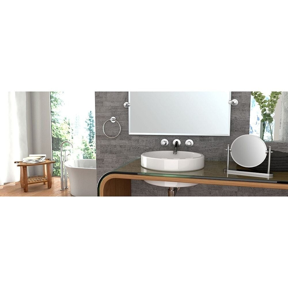 Gatco Channel 5-Piece Bathroom Accessory Kit with Mirror - Chrome