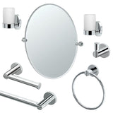 Gatco Channel 7-Piece Bathroom Accessory Kit with Mirror and Wall Sconces - Chrome