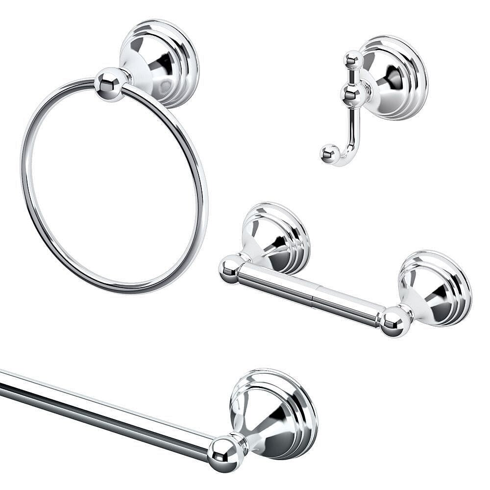 Gatco Charlotte 4-Piece Bathroom Accessory Kit - Chrome