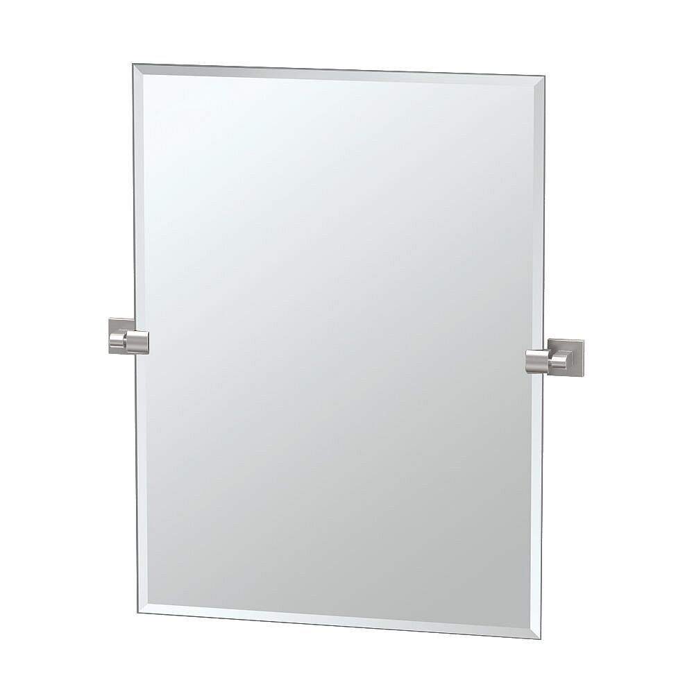 Gatco Elevate 7-Piece Bathroom Accessory Kit with Mirror and Wall Sconces - Satin Nickel