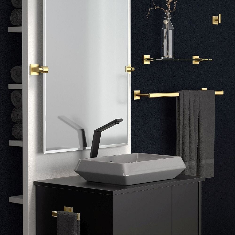 Gatco Elevate 7-Piece Bathroom Accessory Kit with Mirror and Wall Sconces - Satin Nickel