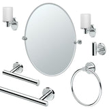 Gatco Latitude2 7-Piece Bathroom Accessory Kit with Mirror and Wall Sconces - Chrome