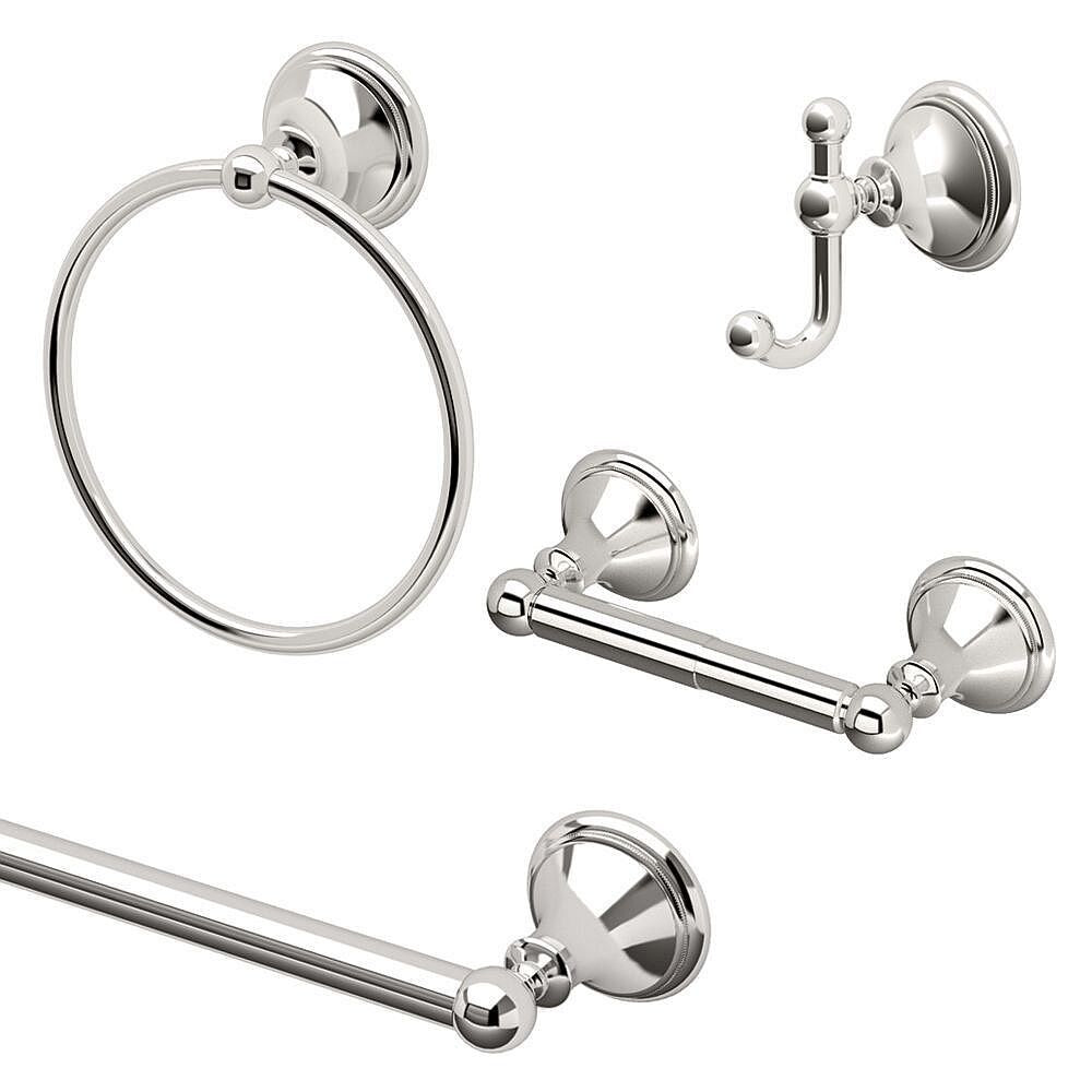 Gatco Laurel 4-Piece Bathroom Accessory Kit - Polished Nickel