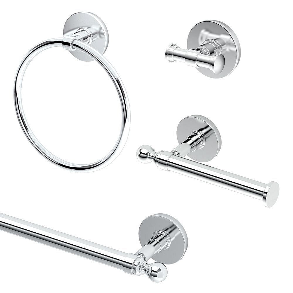 Gatco Noble 4-Piece Bathroom Accessory Kit - Chrome